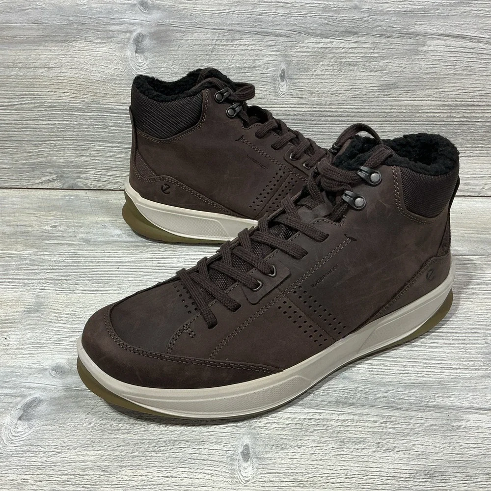ECCO Byway 2.0 Waterproof Lace-up Boots Brown Leather Size EU 46 12-12.5 US NEW